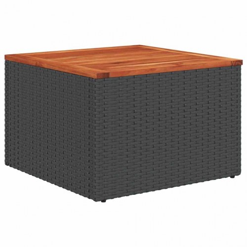 Havesofa Sæt med opbevaring 9 stk Sort og turkis polyrattan