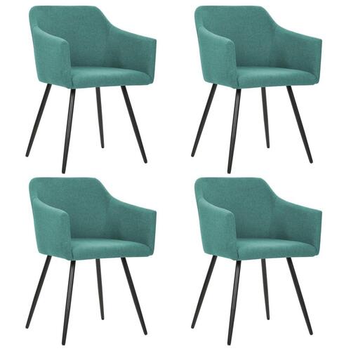 Spisebordsstole 4 stk. grøn stof