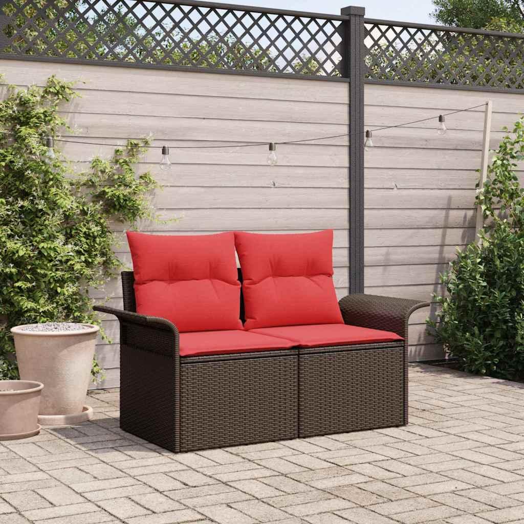 Havemøbelsofa med pude 141 x 62 x 69 cm polyrattan