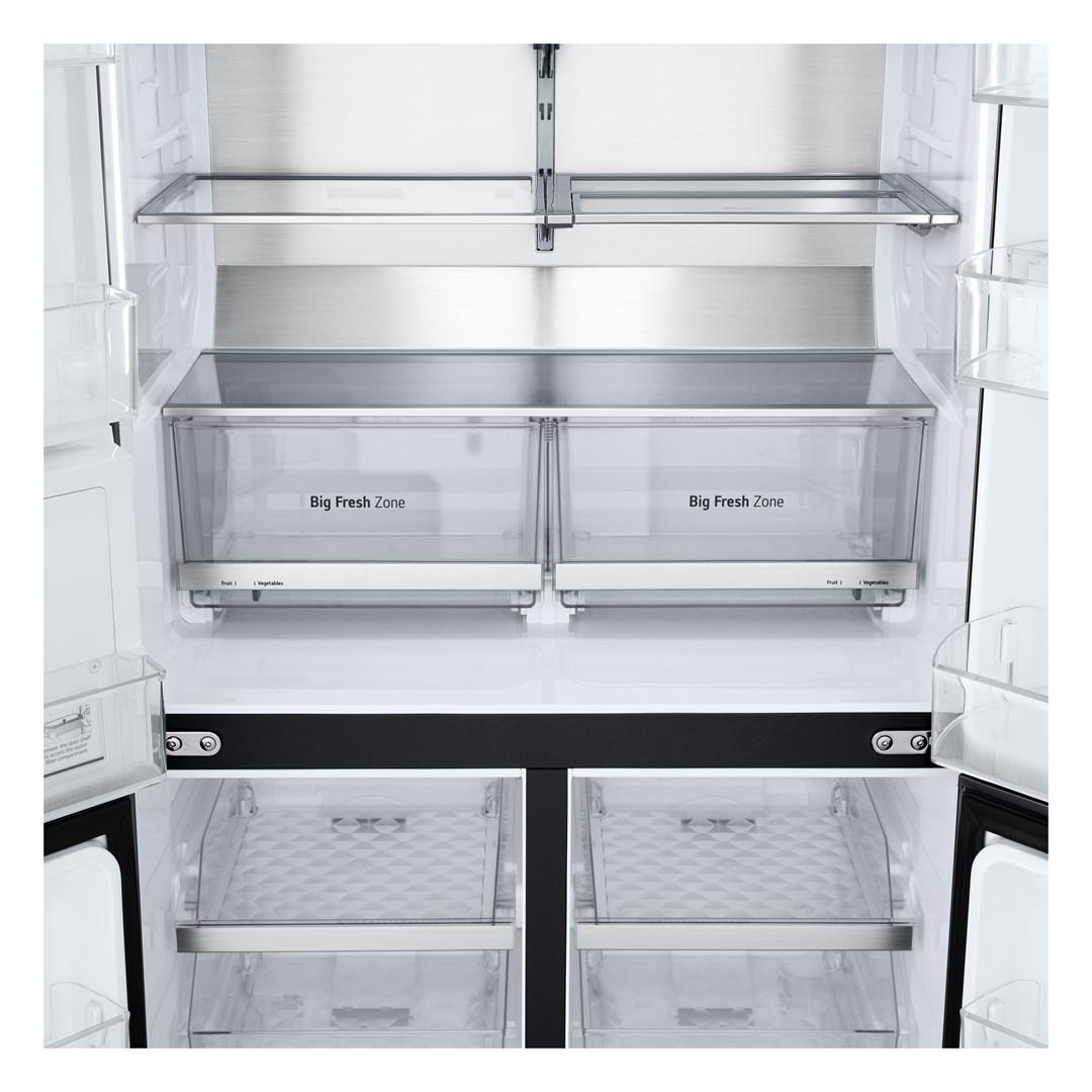 LG InstaView GMG960EVJE multidoor køleskab/fryser – fritstående 638 l – sort stål