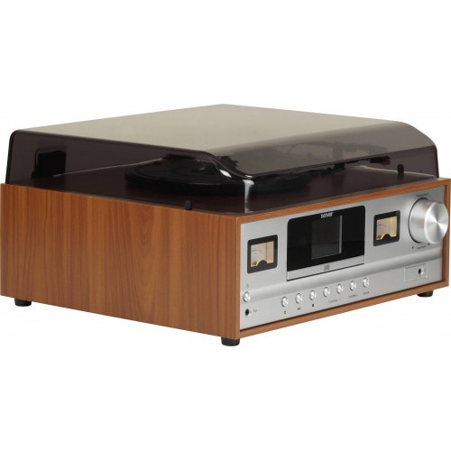 Denver MRD-52 retro stereoanlæg med pladespiller i lyst træ