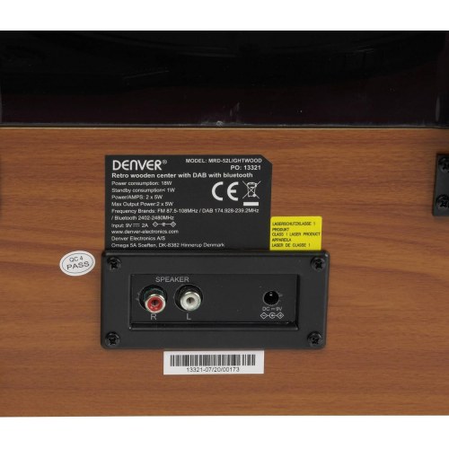 Denver MRD-52 retro stereoanlæg med pladespiller i lyst træ