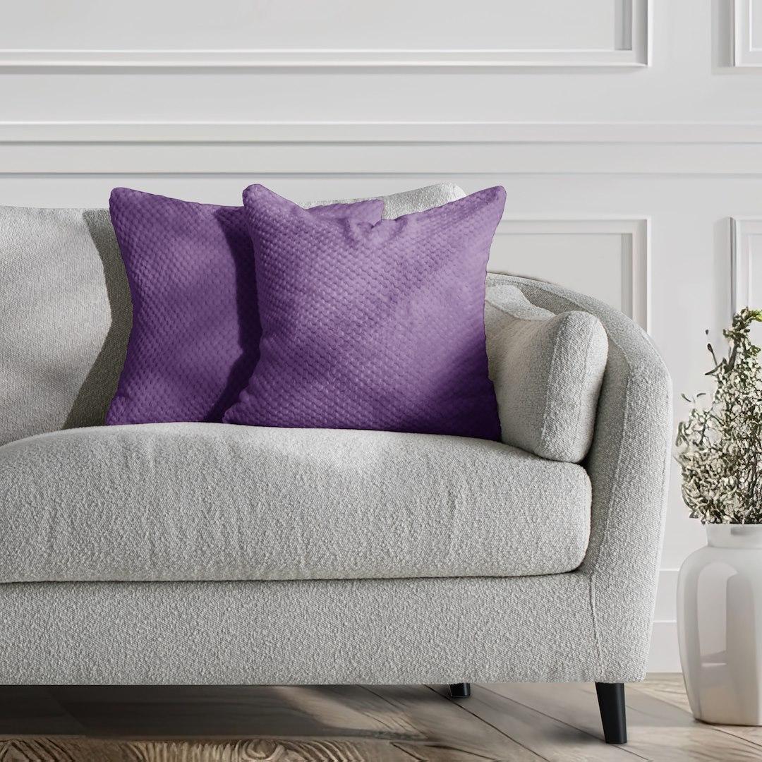Pudebetræk Henry - violet jacquard med geometrisk motiv, 45×45 cm, sæt af 2