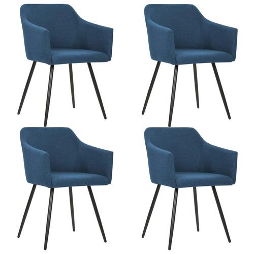 Spisebordsstole 4 stk. blå stof