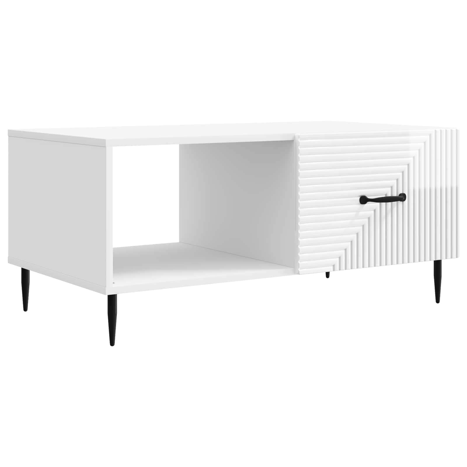 Sofabord Hvid hÃ¸jglans 90 x 50 x 40 cm Konstrueret trÃ¦