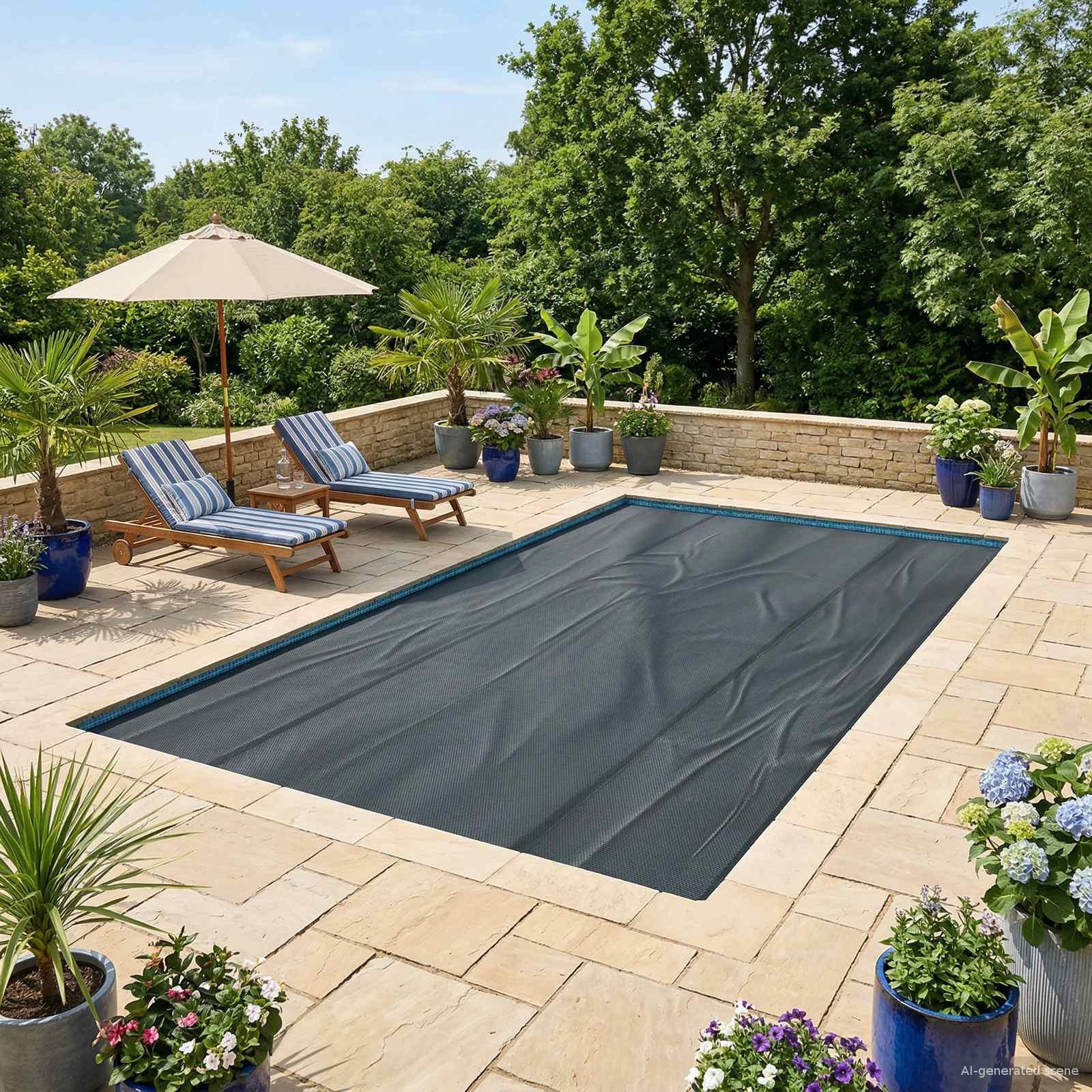 Pool Cover Heavy Quality Sort 600 Ã 300 cm PE