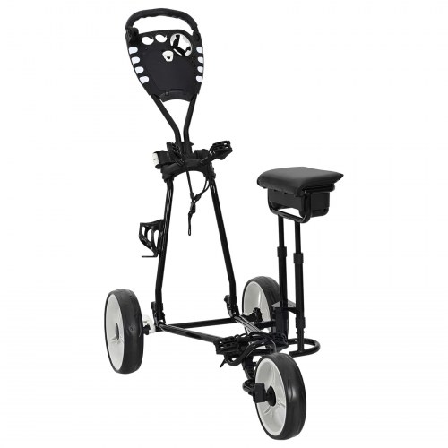 Golf Trolley med sæde Sort og Hvid 100 x 60 x 130 cm Jern