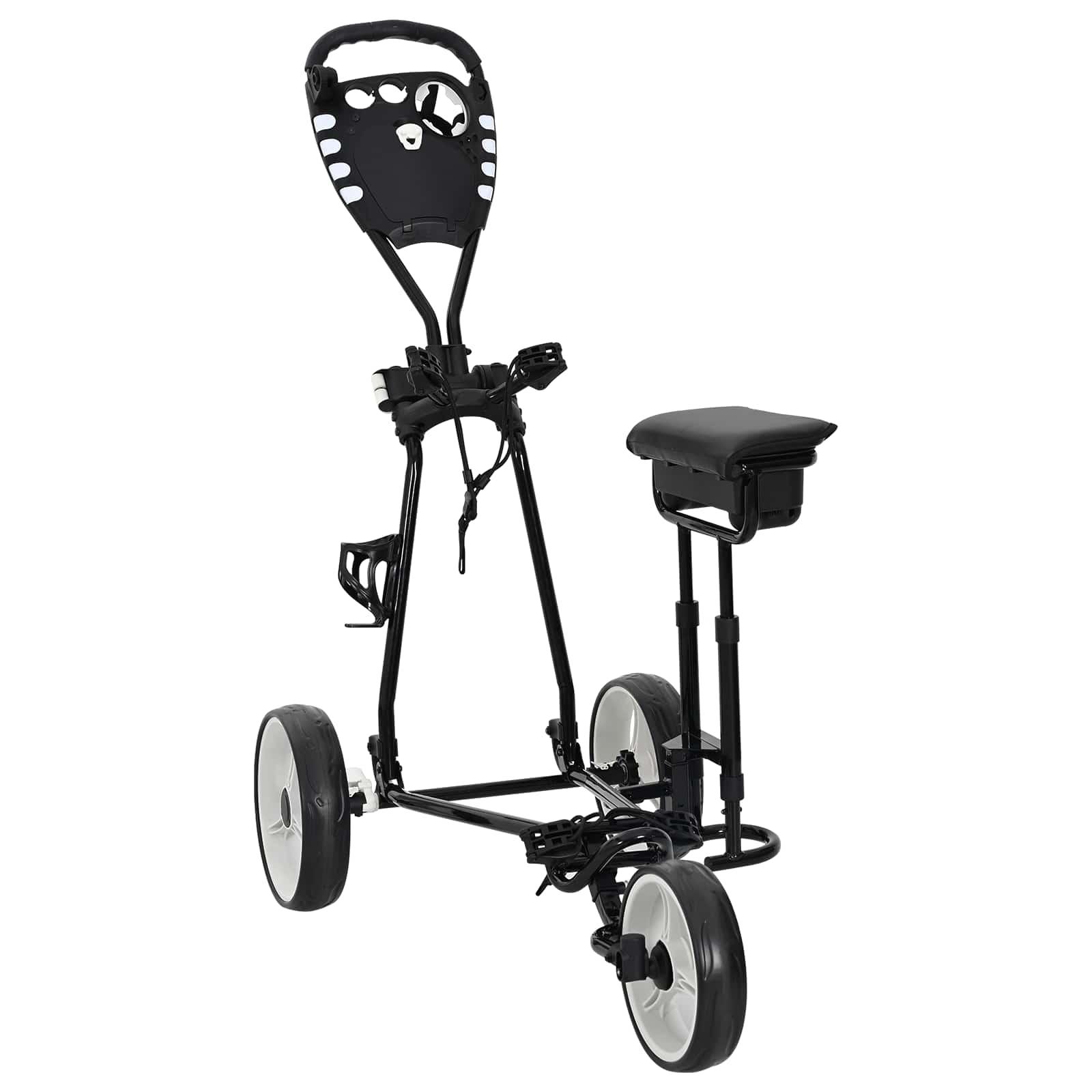 Golf Trolley med sæde Sort og Hvid 100 x 60 x 130 cm Jern