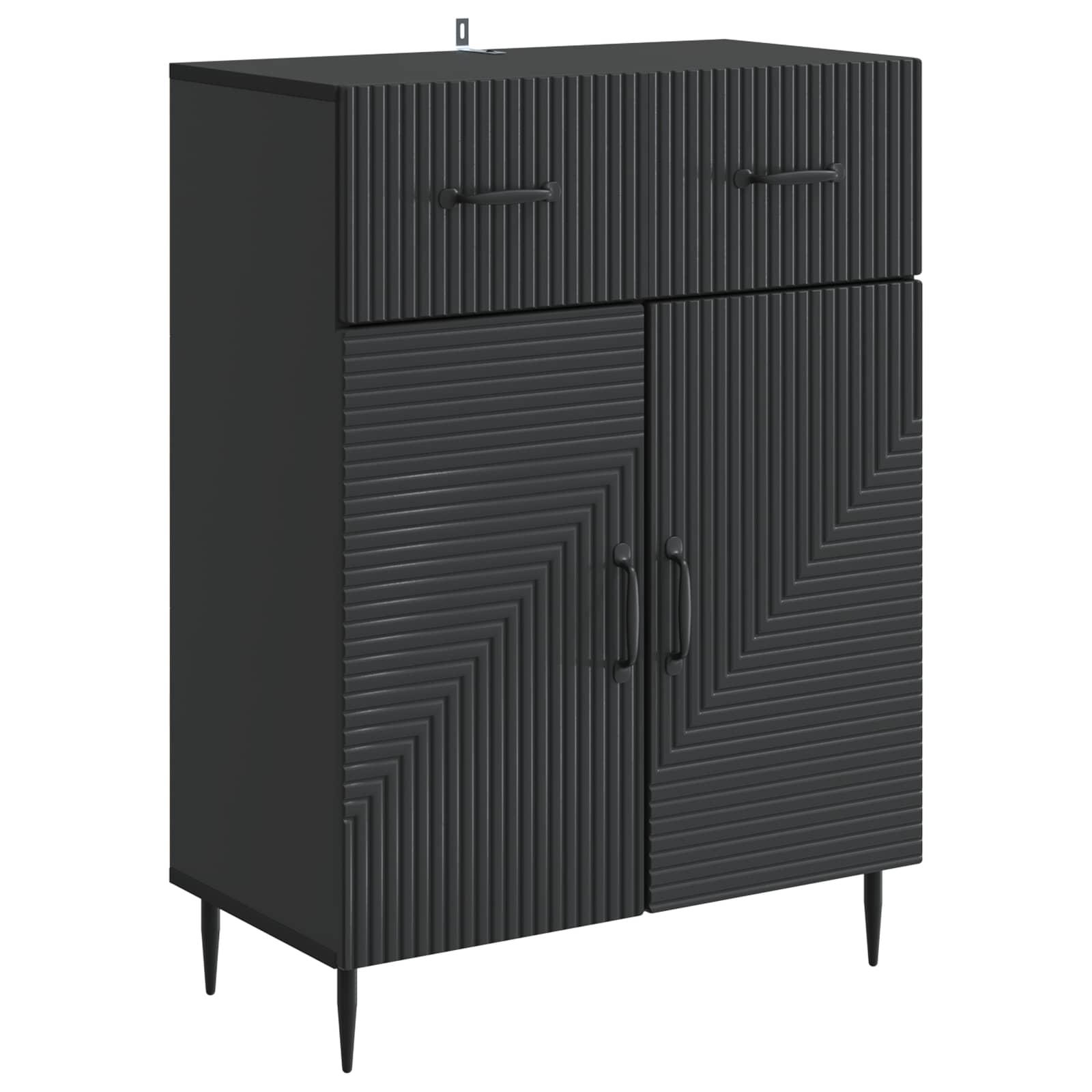 Sidebord med skuffe Sort 66 x 34,5 x 89,5 cm Konstrueret trÃ¦