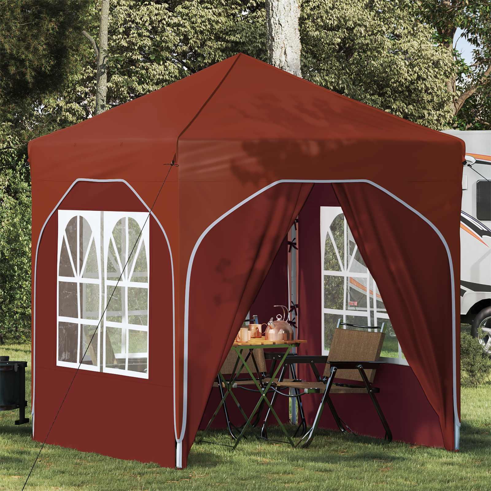 Pop-up festtelt 192 × 192 × 245 cm - terrakotta