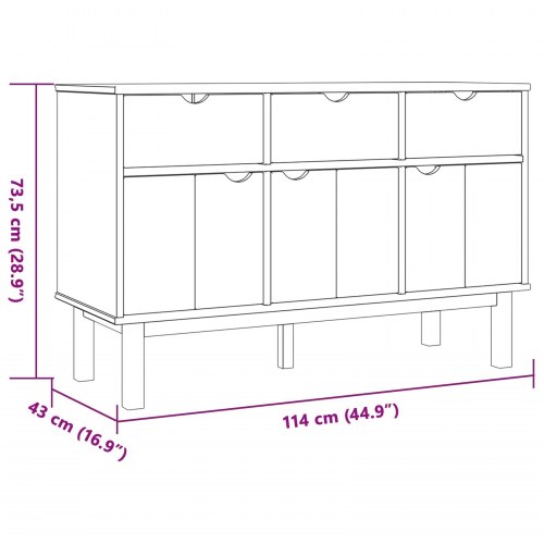 Sidebord OTTA Brun og sort 114 x 43 x 73,5 cm