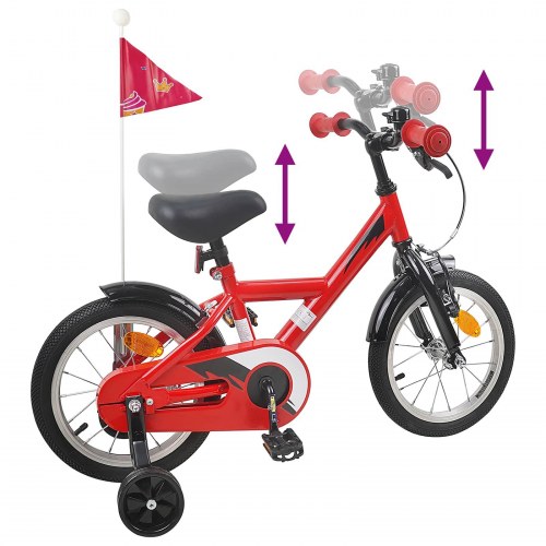 Børnecykel 12 tommer til 2-4 år gamle Rød