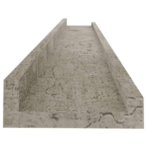 Væghylder 2 stk. 80x9x3 cm betongrå