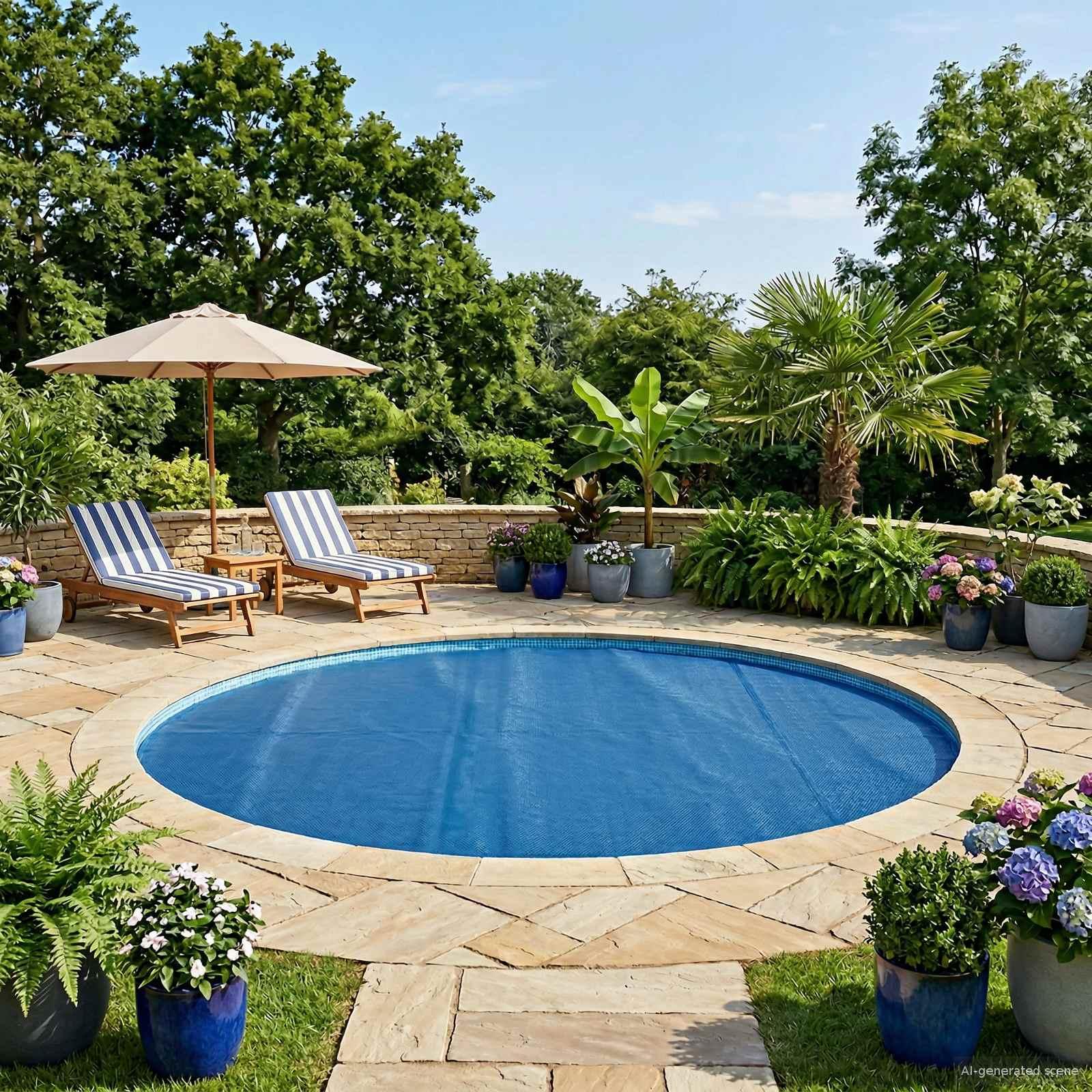 Pool Cover Heavy Quality BlÃ¥ 600 cm PE