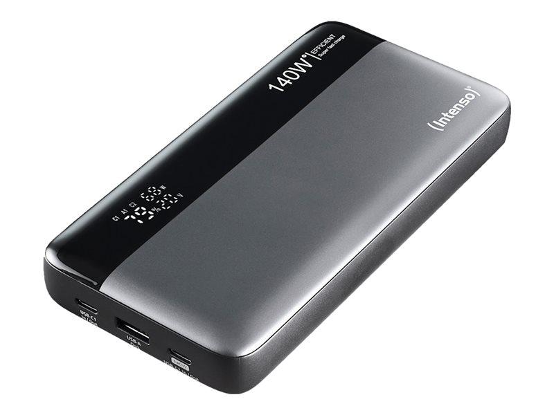 Intenso HE25000 powerbank 25.000 mAh - 140 W, 1x USB-A, 2x USB-C - sort/grå billede