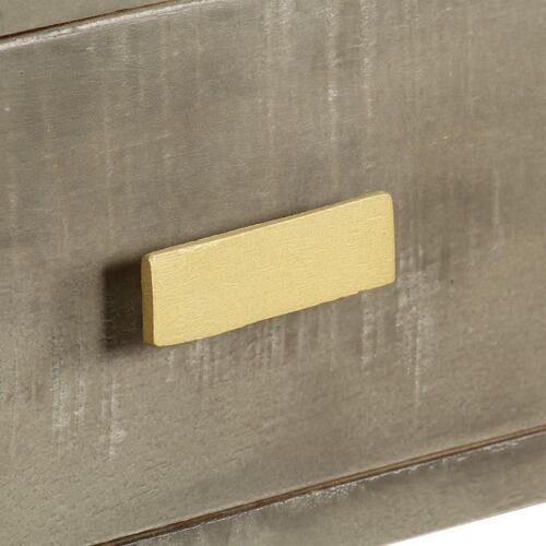 Konsolbord massivt mangotræ med messing 110 x 35 x 76 cm grå