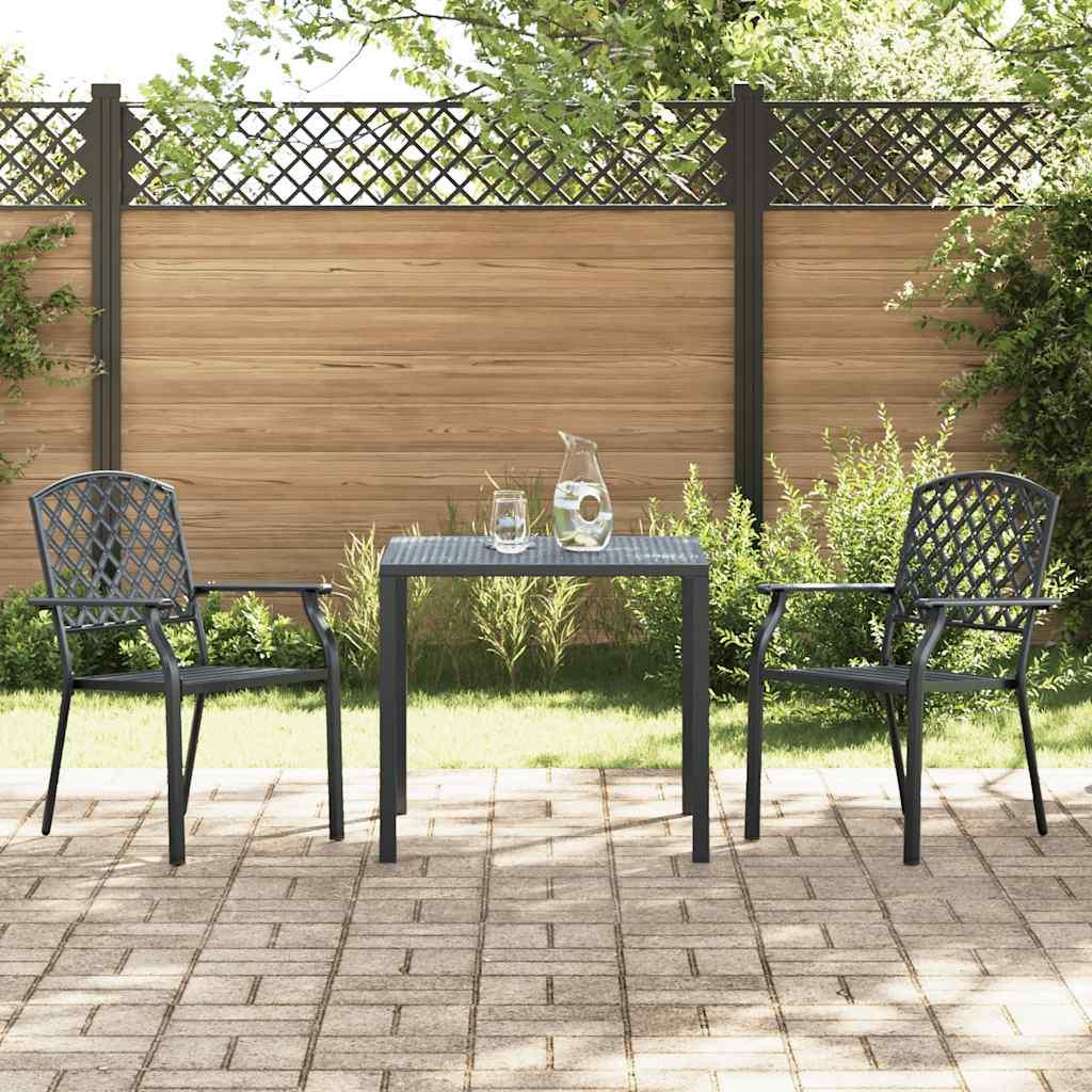 Stabelbare havestole 2 stk. stÃ¥l antracitgrÃ¥