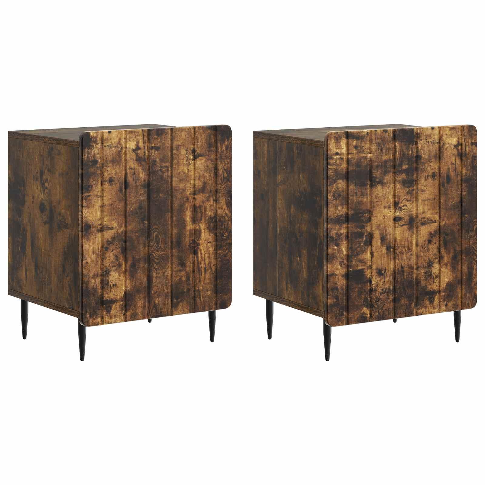 Natskab 2 stk Røget eg 43 x 34,5 x 52 cm Konstrueret træ