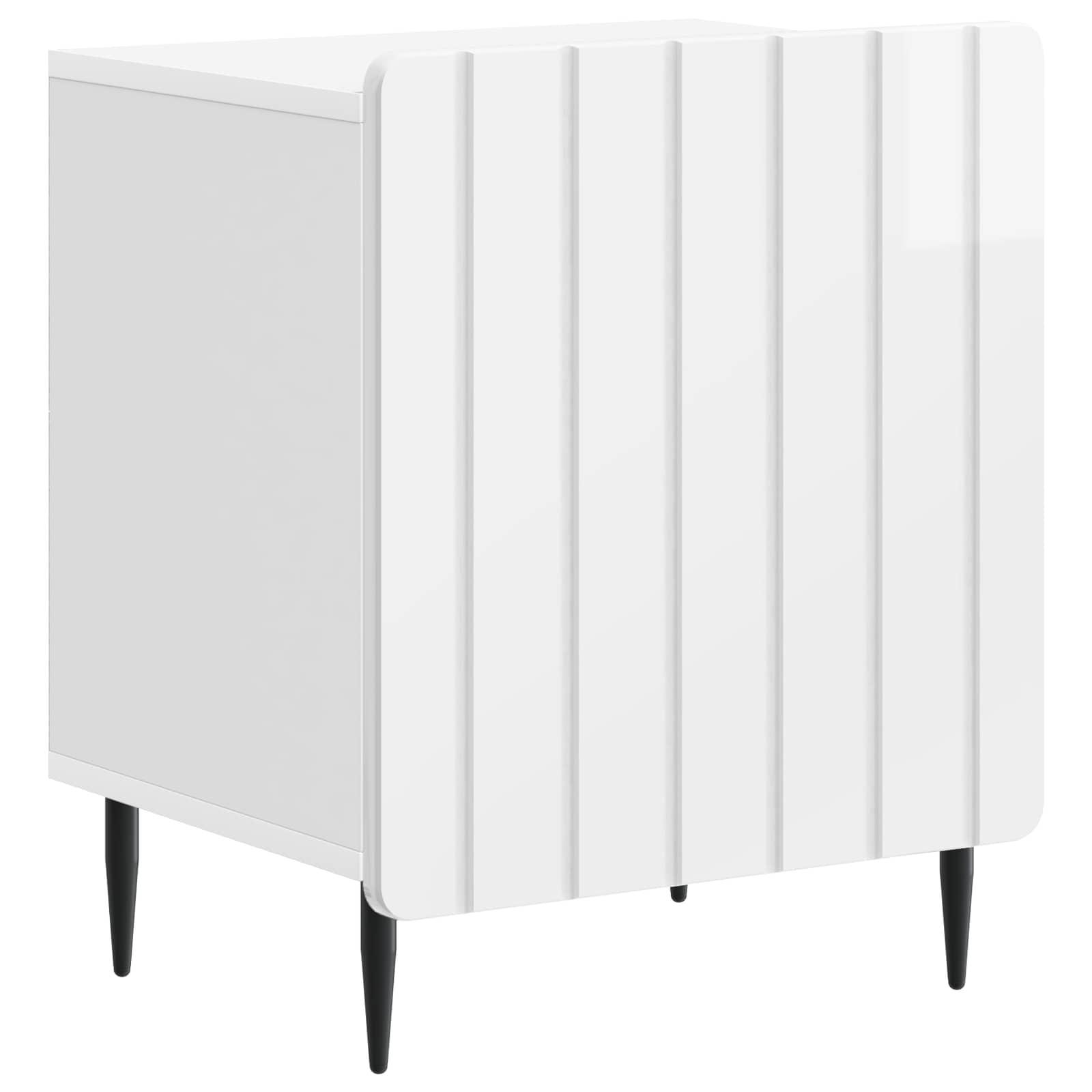 Natskab Hvid højglans 43 x 34,5 x 52 cm Konstrueret træ