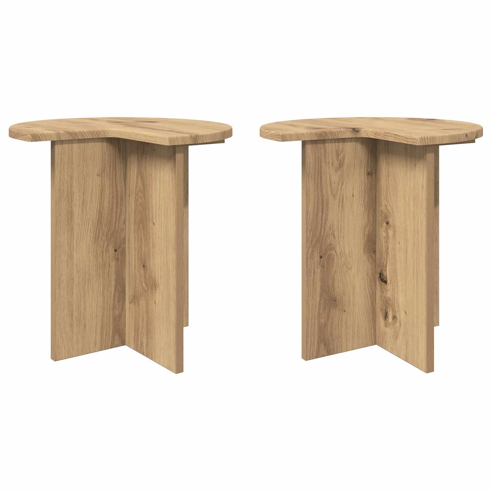 Sidebord 2 stk Artisan-eg Ø 39 x 38 cm Konstrueret træ