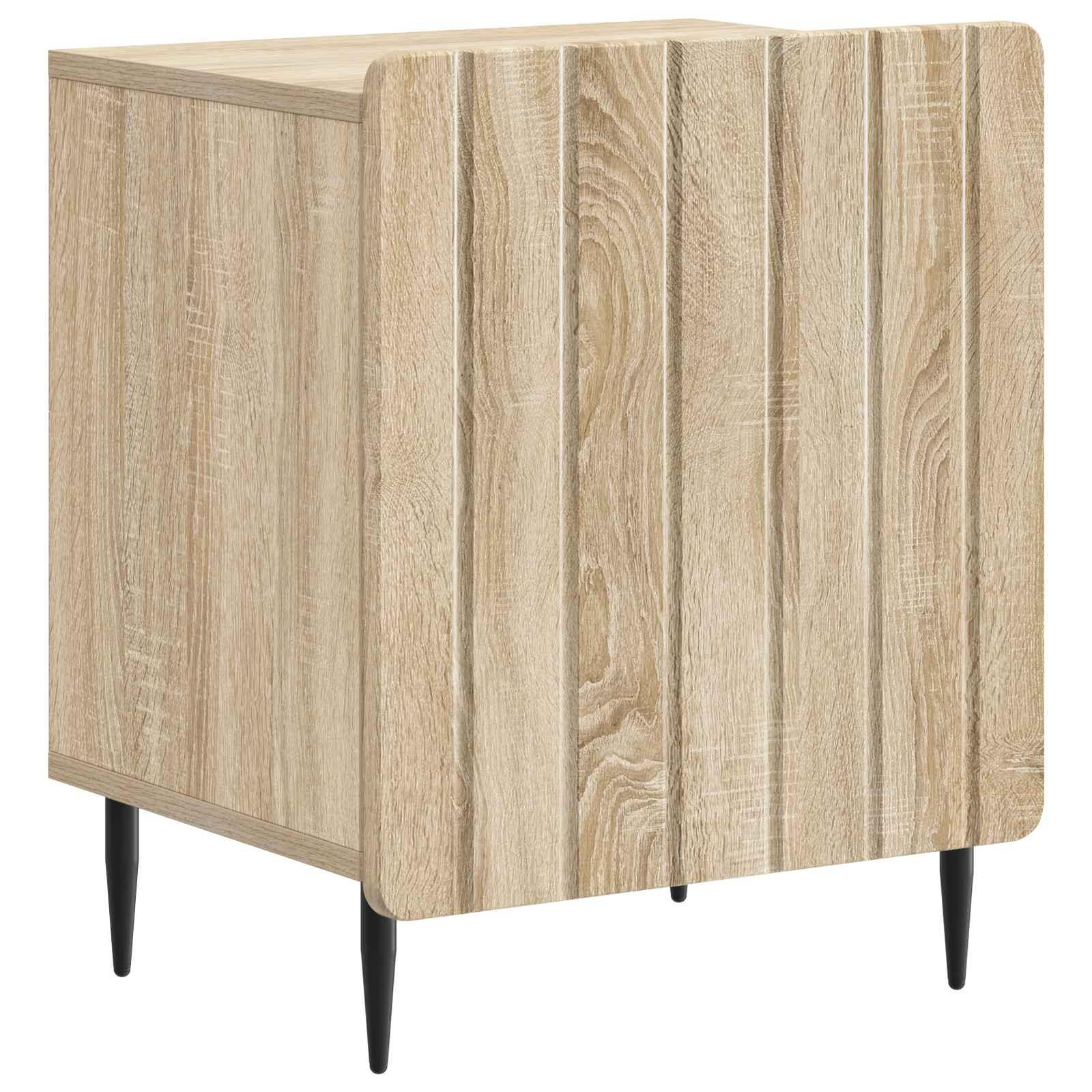 Natskab i sonoma-eg 43 × 34,5 × 52 cm - konstrueret træ med sorte metalben