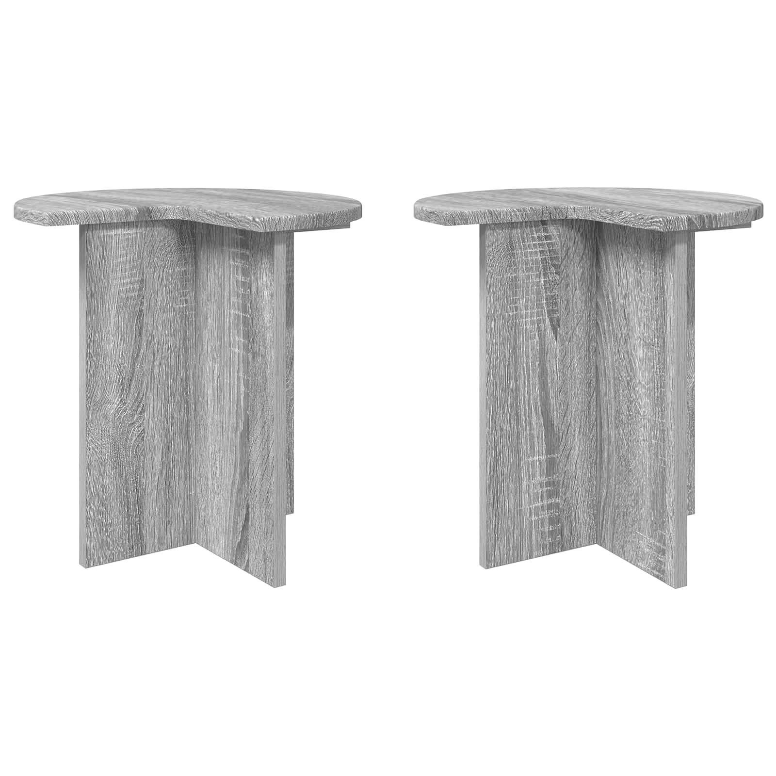 Sidebord 2 stk Grå sonoma-eg Ø 39 x 38 cm Konstrueret træ