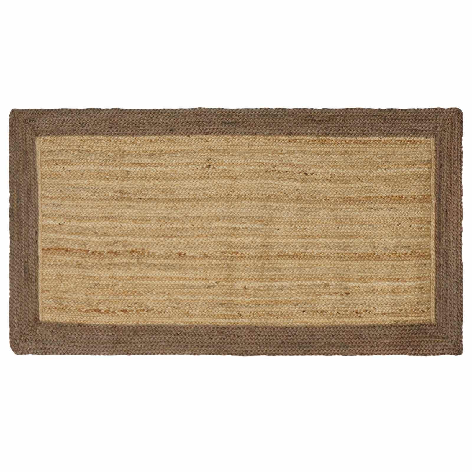 Områdetæpper Rektangulær Naturlig og grå 100 x 200 cm Jute