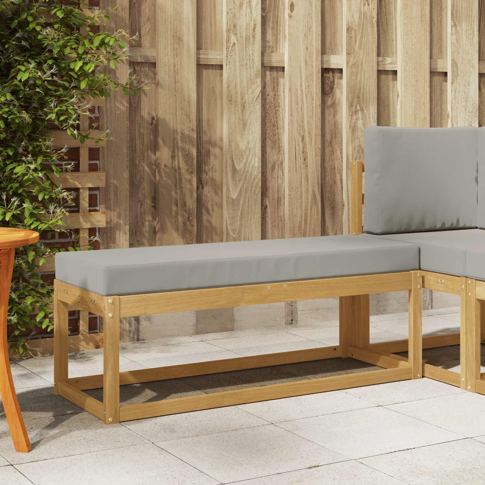 Udendørs Skammel Bænk Hvid 115 x 43 x 45 cm Massivt Akacietræ