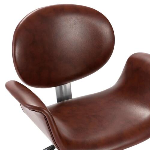 Drejelig spisebordsstol kunstlæder brun