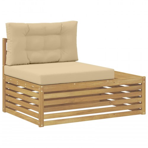 Udendørs Modulsofa Hvid 115 x 83 x 73 cm Massivt Akacietræ