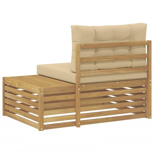 Udendørs Modulsofa Hvid 115 x 83 x 73 cm Massivt Akacietræ