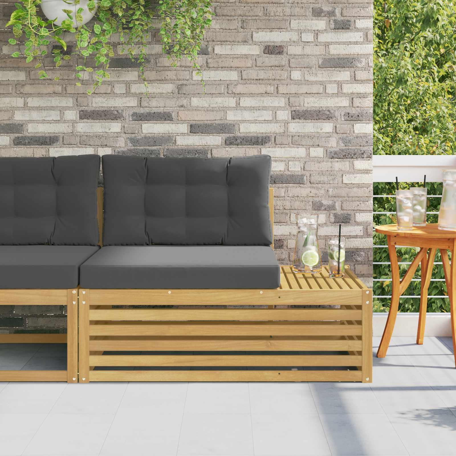 Udendørs Modulsofa Hvid 115 x 83 x 73 cm Massivt Akacietræ