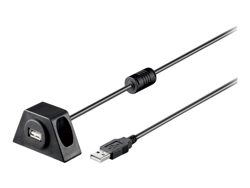Goobay USB forlængerkabel 2,0 m – USB-A hun til USB-A han – Sort billede