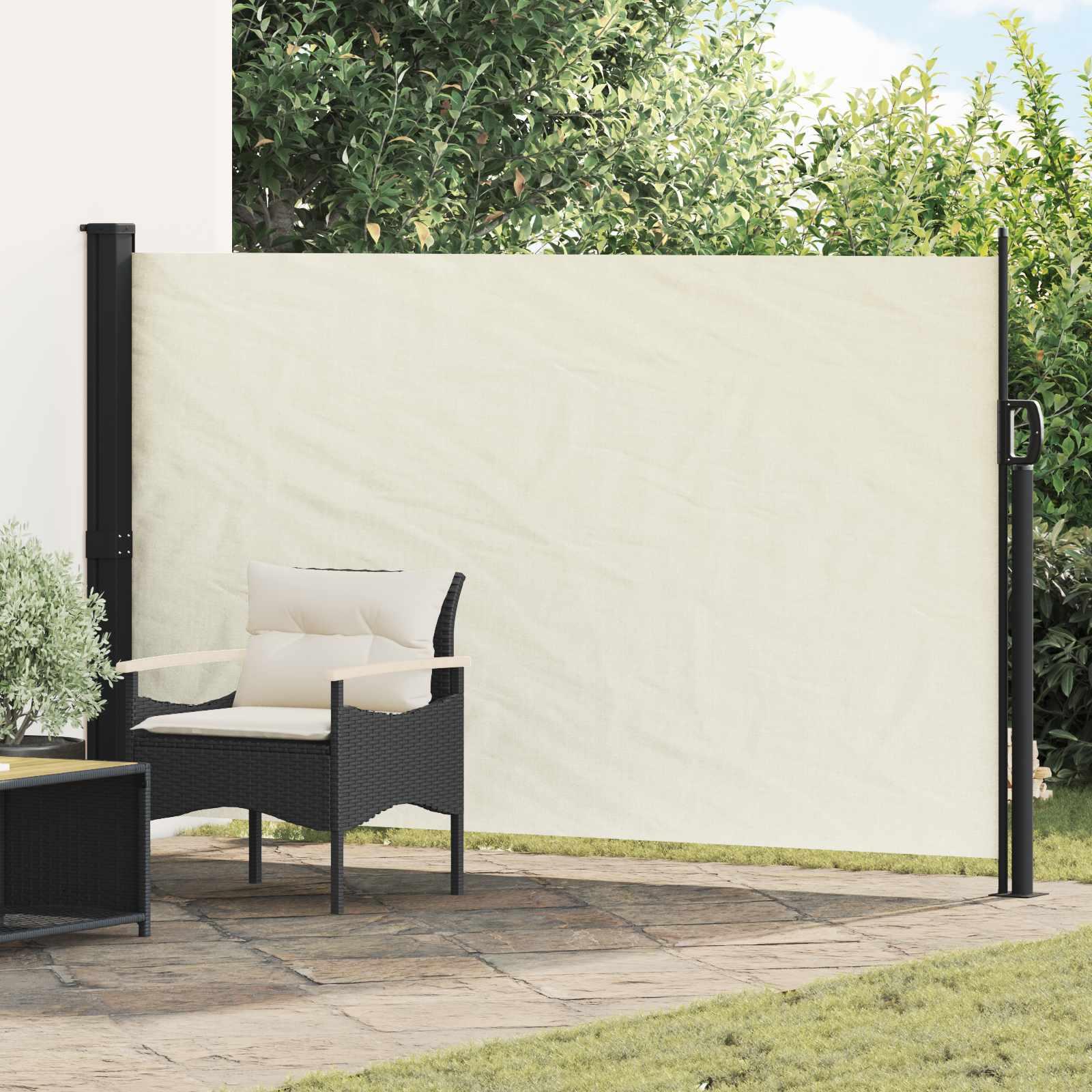 Udtrækkelig sidemarkise - creme 300 × 170 cm i polyester