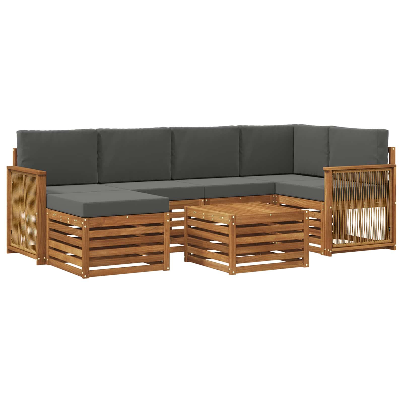 Sektionalsofa sæt med pude 6 stk Naturlig og Antracit