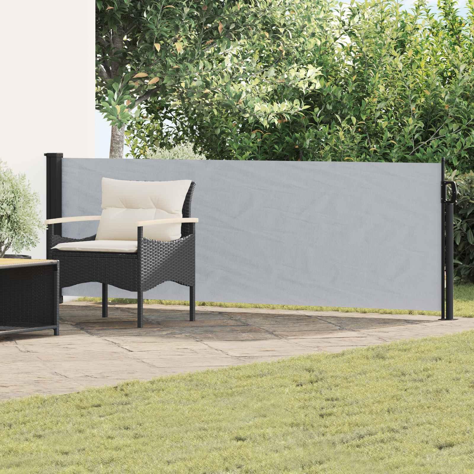 Udtrækkelig side-markise - grå 300 × 100 cm i polyester