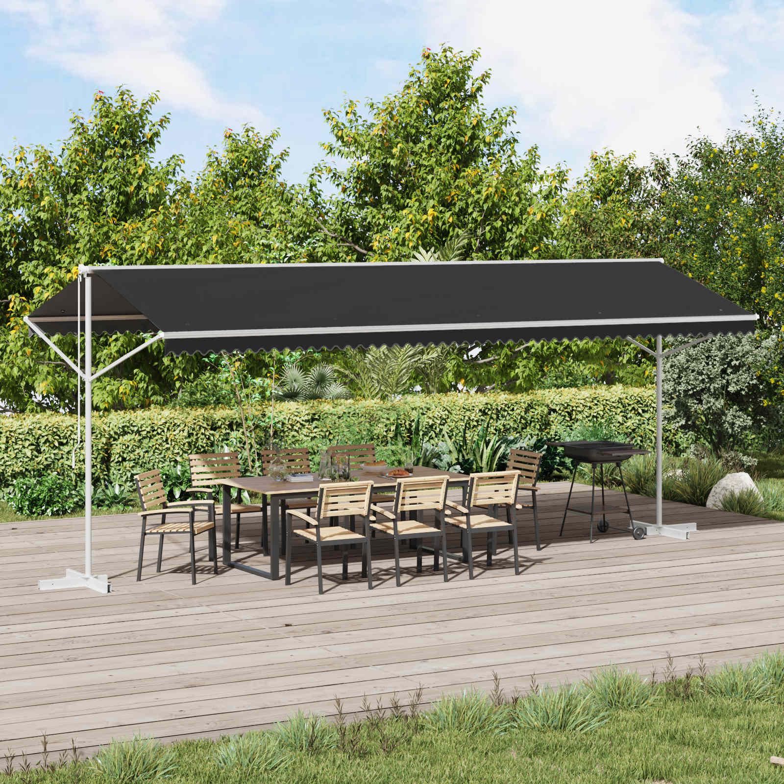 FritstÃ¥ende markise Antracit 6 x 3 m Polyester