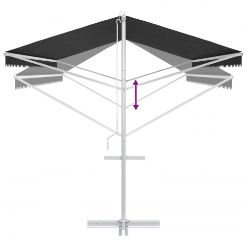 Fritstående markise 6 x 3 m - antracit, polyester