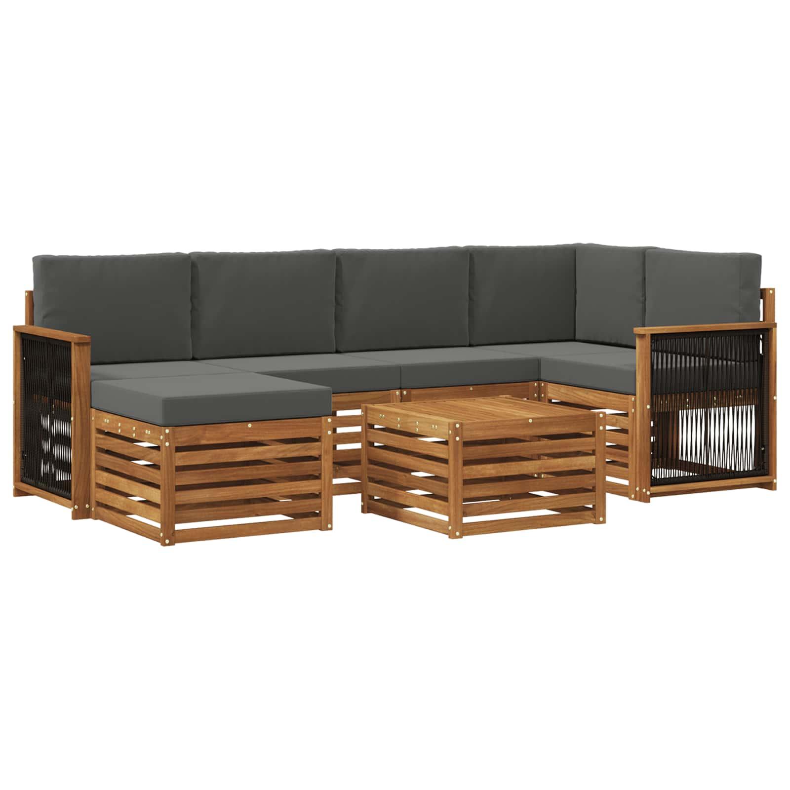 Sektionalsofa sæt med pude 6 stk Naturlig og Antracit