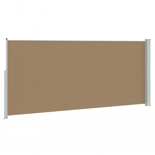 Udtrækkelig sidemarkise - gråbrun 600 × 200 cm i polyester