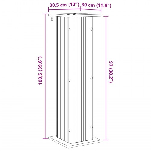 Planteholder sæt á 2 - grå sonoma-eg 30,5 × 30 × 100,5 cm
