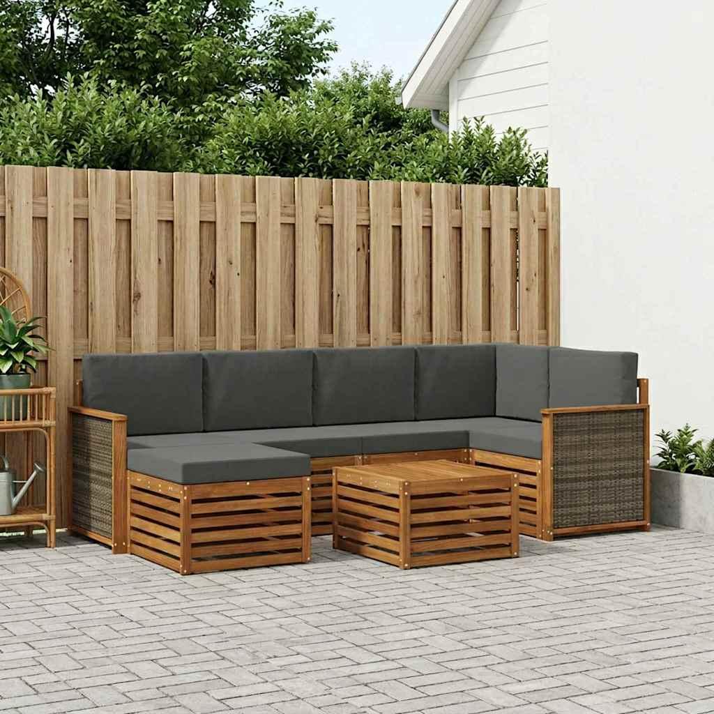 Sektionalsofa sæt med pude 6 stk Naturlig og Antracit