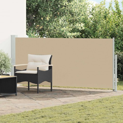 Udtrækkelig sidemarkise - beige 600 × 117 cm, polyester
