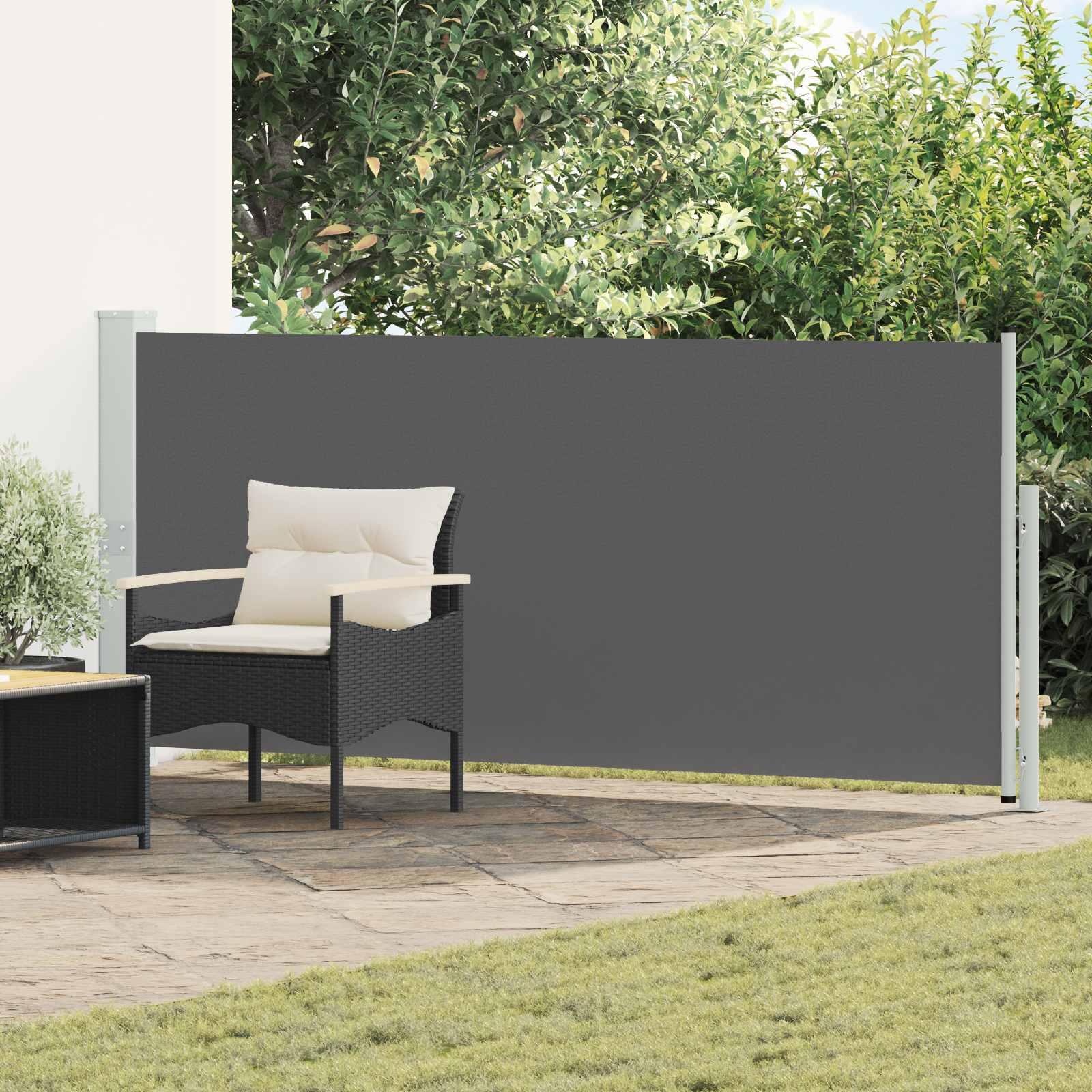 Udtrækkeligt side-markise Antracit 500 x 160 cm Polyester
