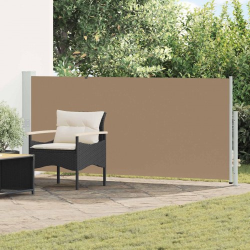 Udtrækkelig sidemarkise - gråbrun 500 × 160 cm i polyester