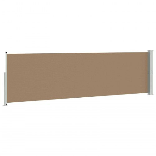 Udtrækkelig sidemarkise - gråbrun 500 × 140 cm i polyester