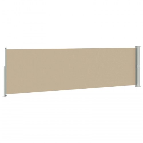 Udtrækkelig sidemarkise - beige 500 × 140 cm, polyester