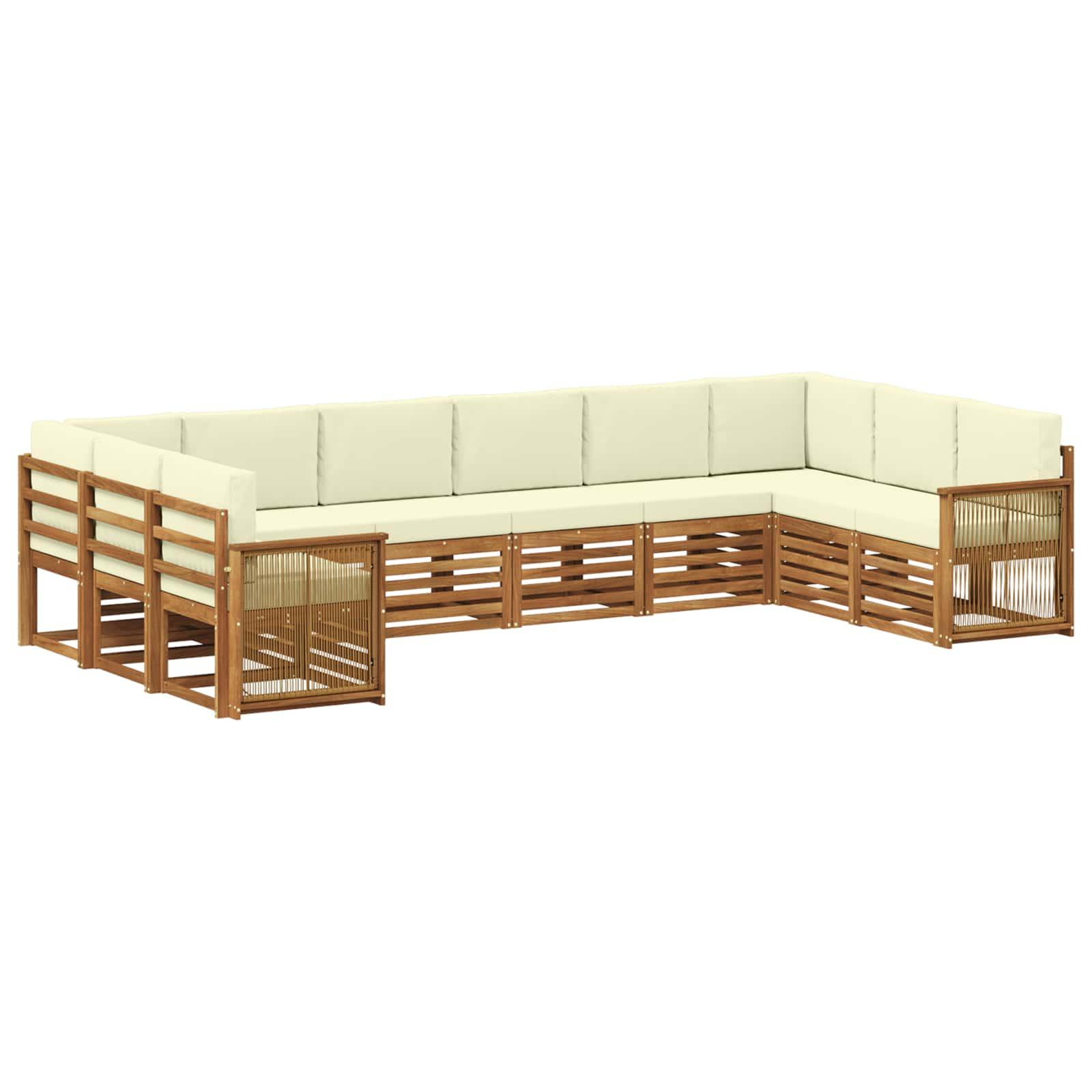 Sektionalsofa sæt med pude 7 stk Naturlig og Fløde