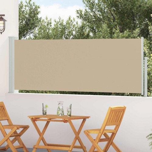 Udtrækkelig sidemarkise - beige 500 × 100 cm, polyester