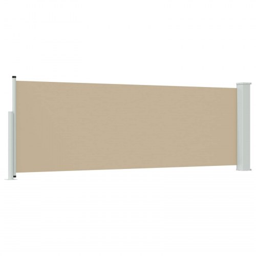 Udtrækkelig sidemarkise - beige 500 × 100 cm, polyester